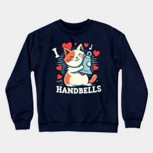 I Heart Handbells Cat Crewneck Sweatshirt